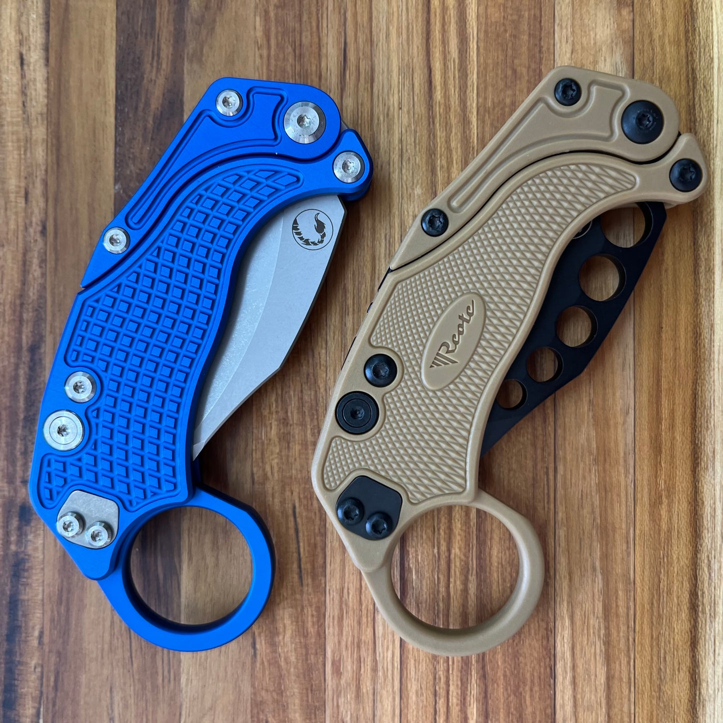 Reate EXO-K 2.75" Blue Gravity Karambit w/ Trainer Knife