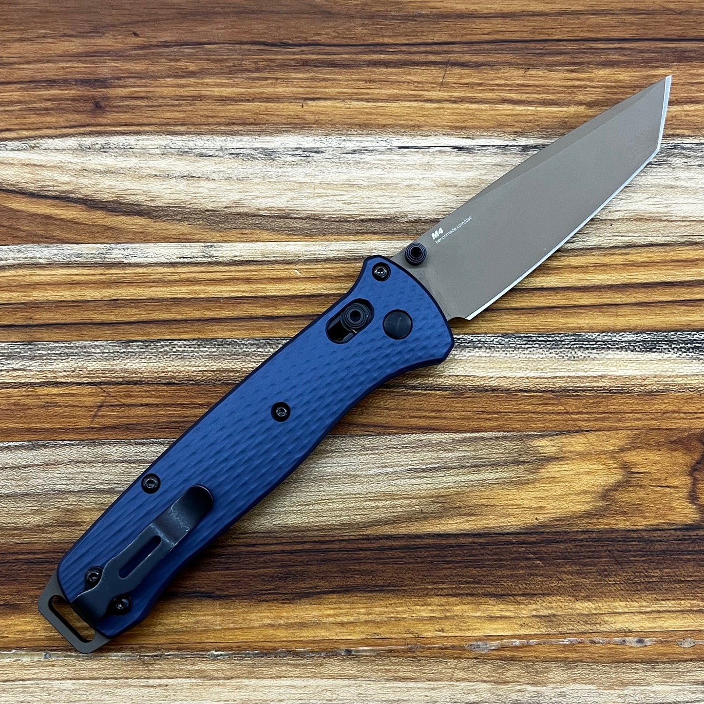 Benchmade Bailout 3.5" Folding Knife w/ Crater Blue Aluminum Handle