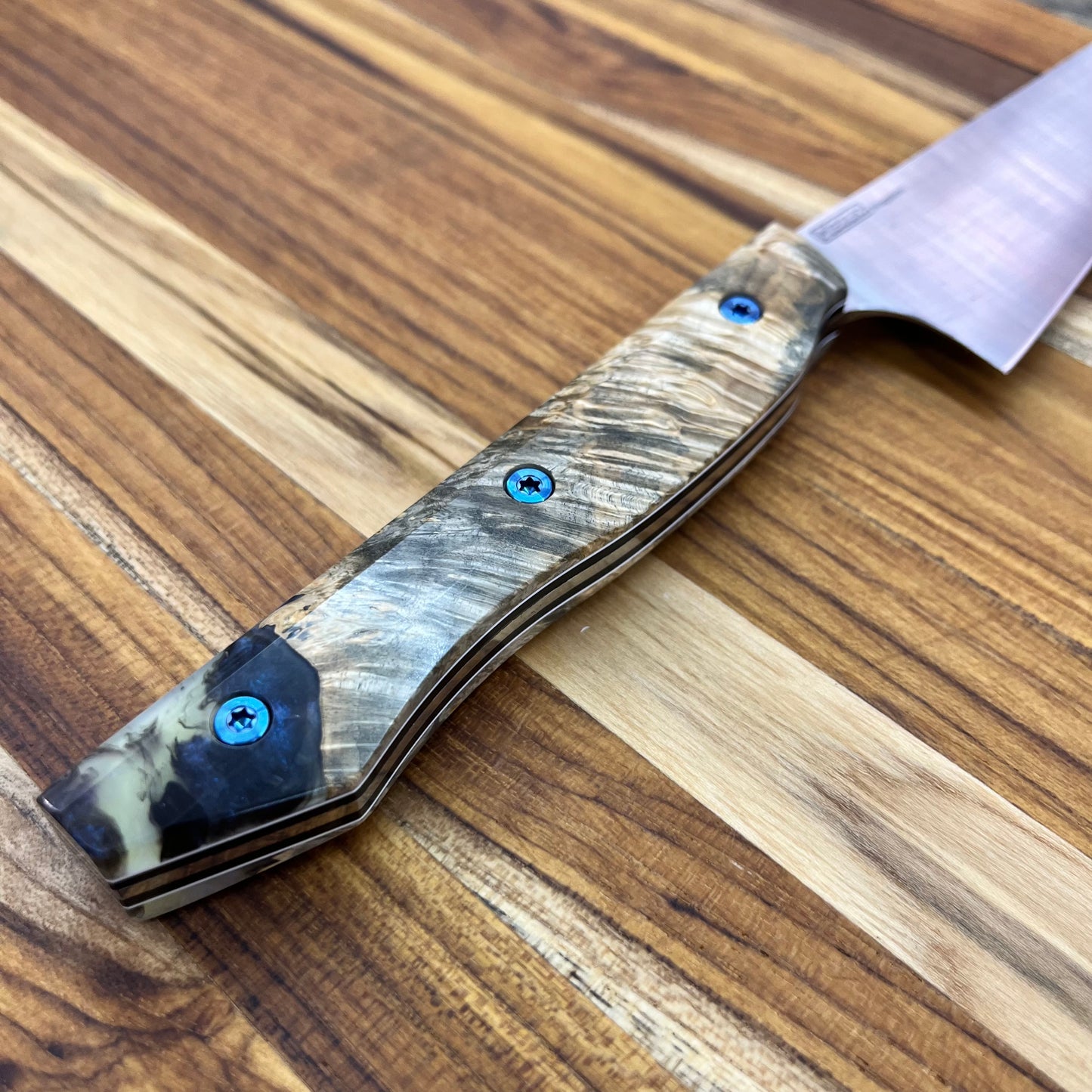 Meglio Semi-Custom 5.25" Satin Petty w/ Box Elder Wood and Resin Handle