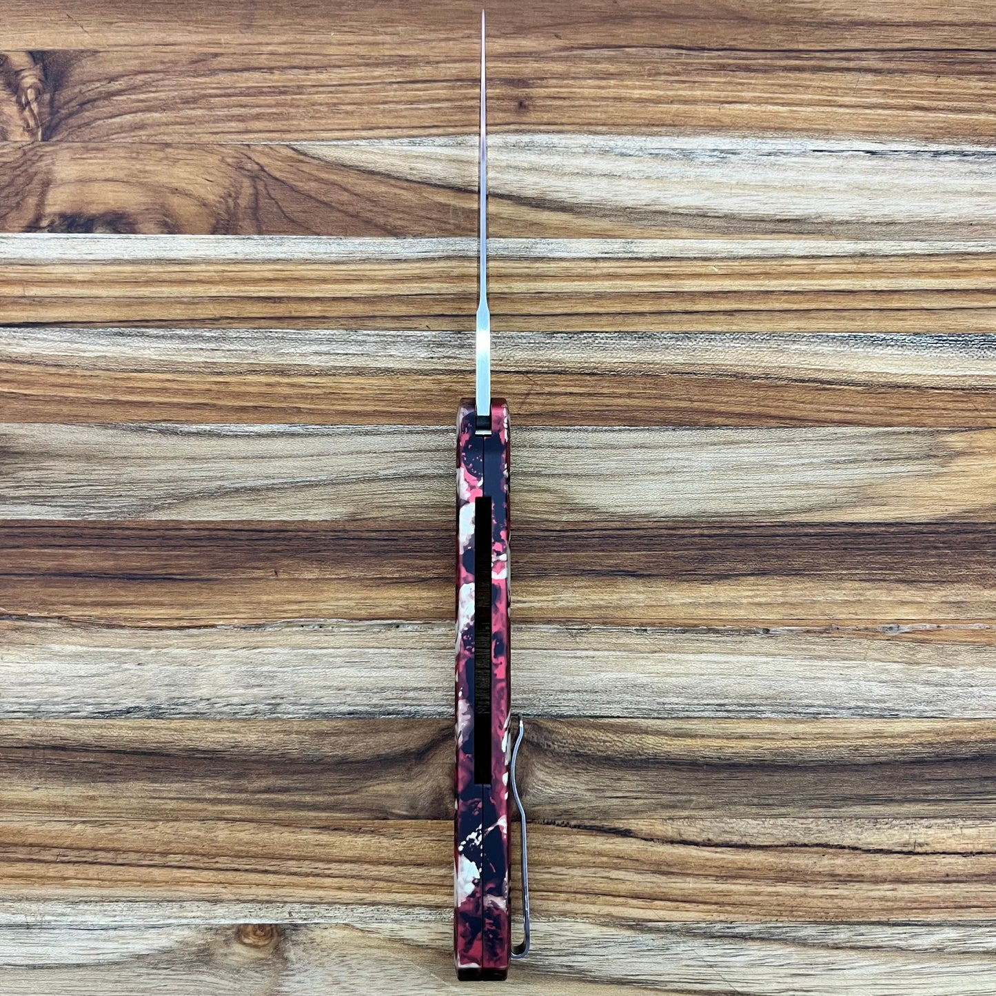 Pro-Tech Godfather 4" Auto w/ Crimson Tiger Camo Aluminum Handle & Pearl Button