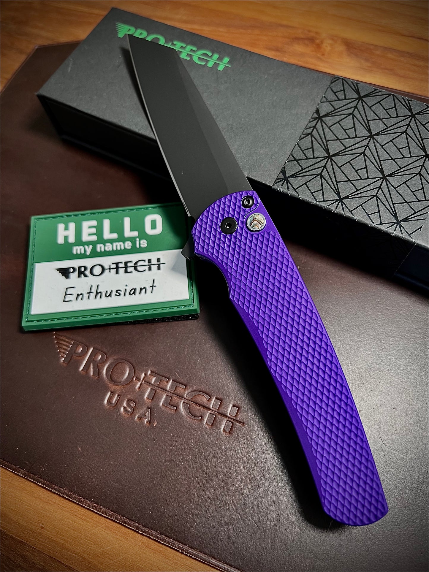 Pro-tech 2023 CCKS Malibu Textured Purple Black Reverse Tanto 20CV Folder