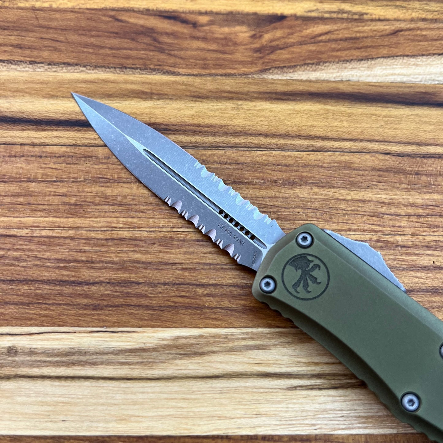 Microtech Hera II Mini D/E 3" P/S OTF w/ OD Green Aluminum Handle