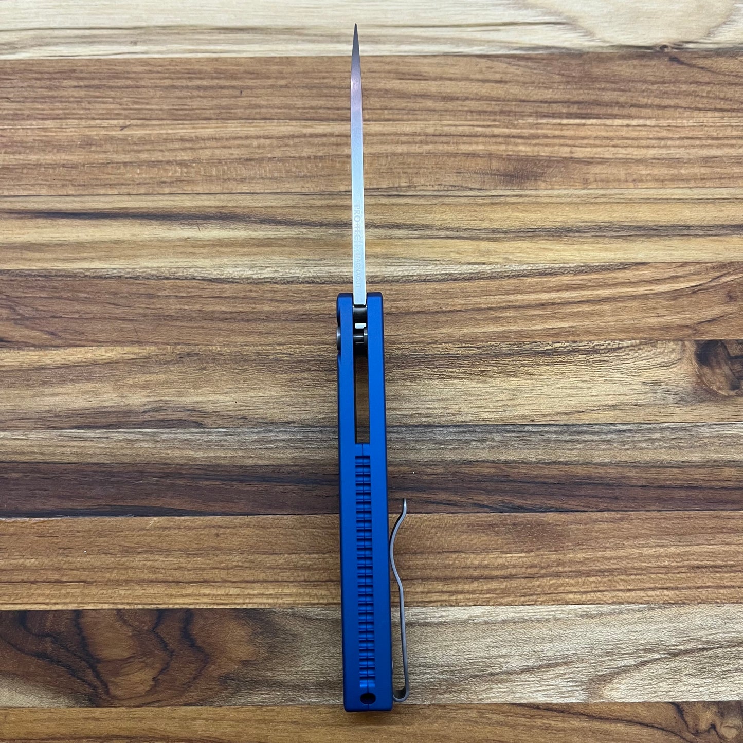 Pro-Tech Malibu 3.25" Flipping Knife w/ Wharncliffe Blade & Blue Aluminum Handle