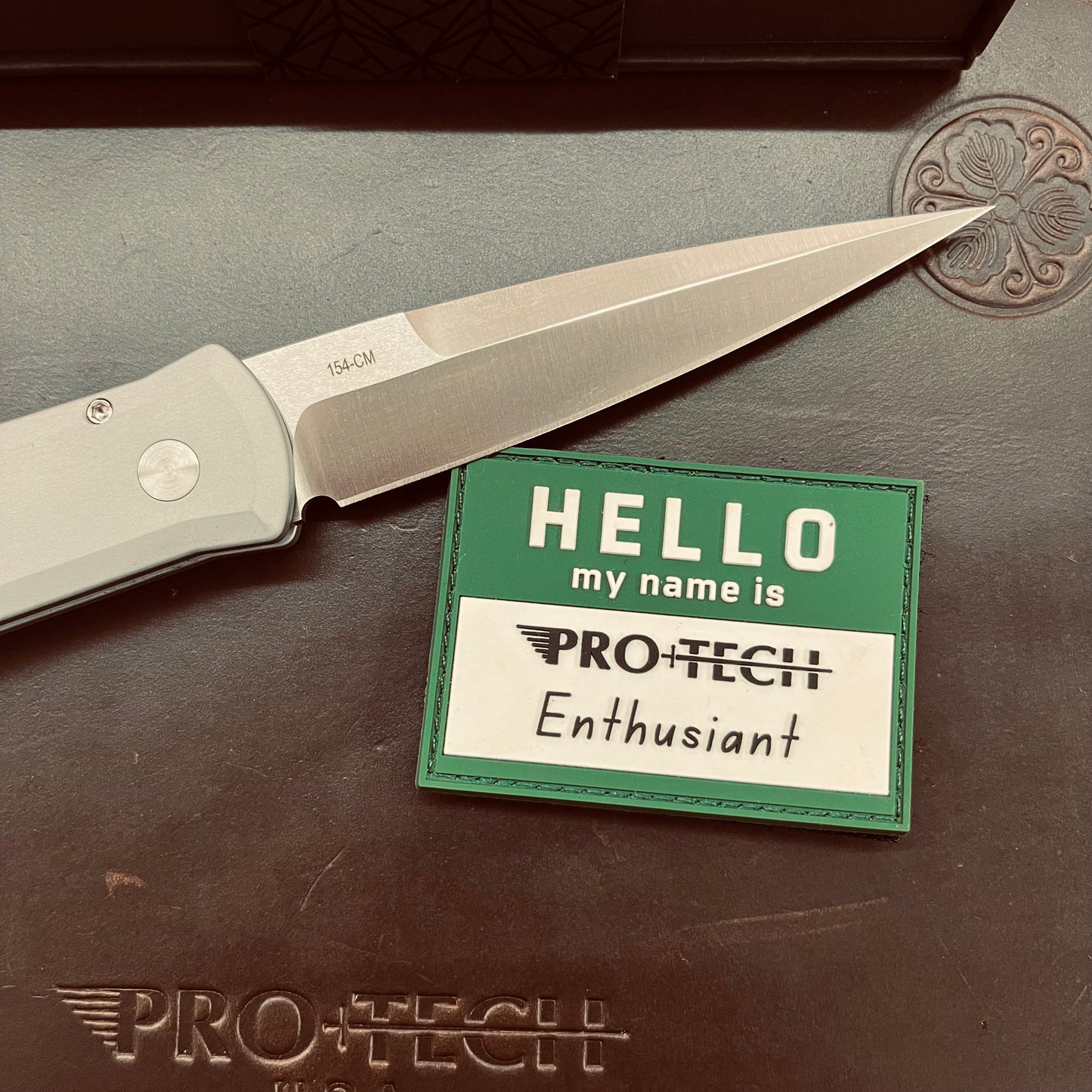 Pro-Tech Godfather 4" Satin Auto w/ Satin & Grey Handle
