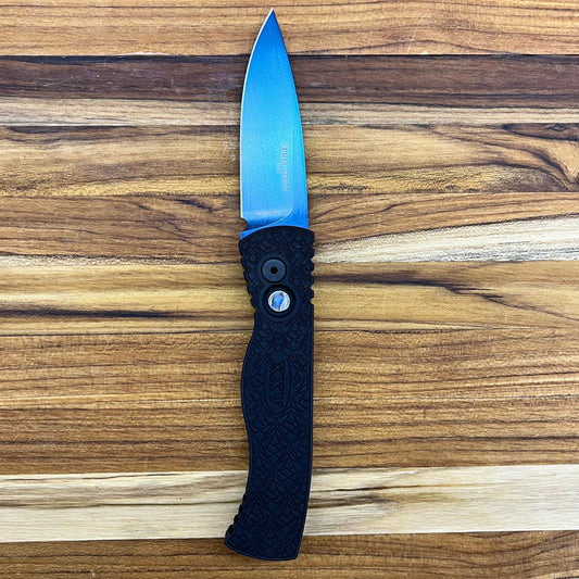 Pro-Tech TR-2 Nexus  3" Auto w/ Sapphire Blue Blade & Black Textured Handle