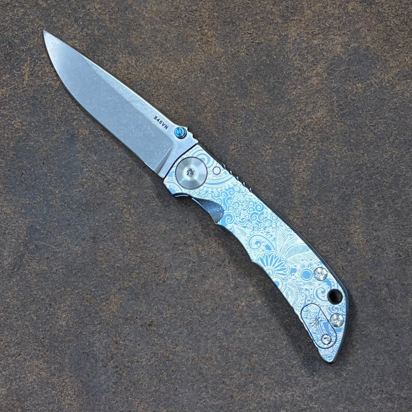 Spartan Blades SHF Custom 3.25" Folder Blue/Silver Paisley