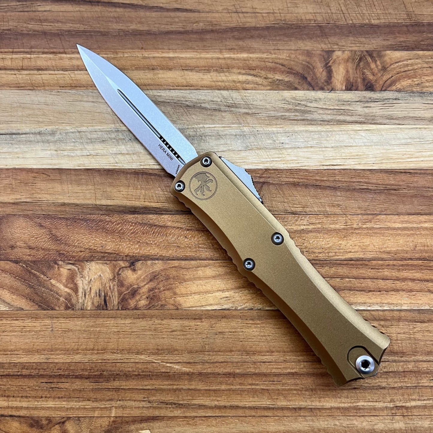 Microtech Hera II Mini D/E 3" OTF w/ Tan Aluminum Handle