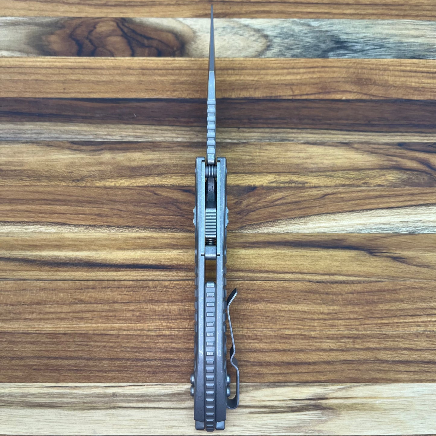 Microtech Marfione Select Stitch 3.5" Folding Knife w/ RAM-LOK & Frag Titanium Handle