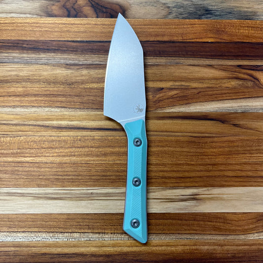 Microtech Culinary 4.2" Santoku w/ Caribbean Blue G10 Handle