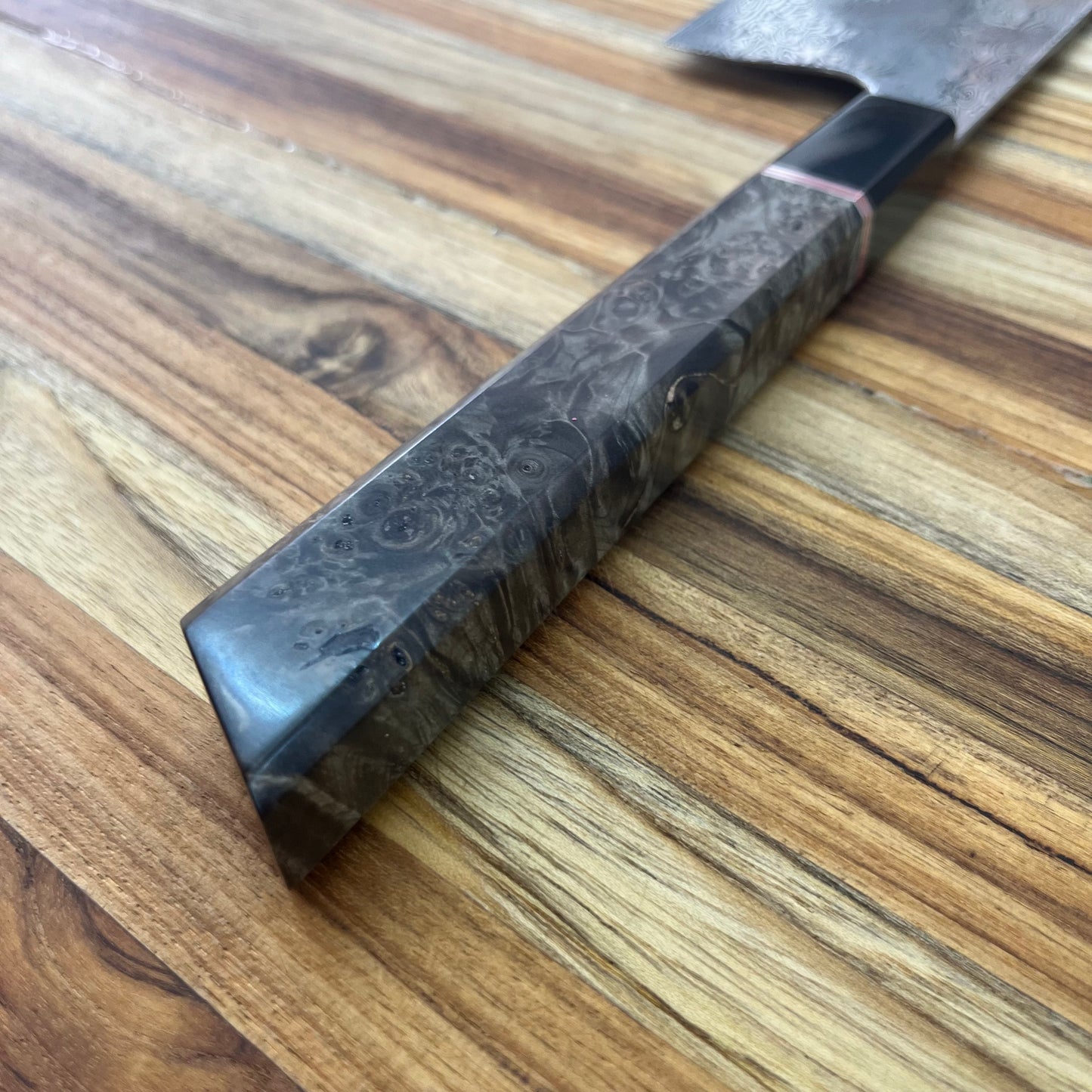 Alfredo Faccipieri 160mm (6.25") Big Nakiri w/ Damasteel & Chestnut Burl Handle