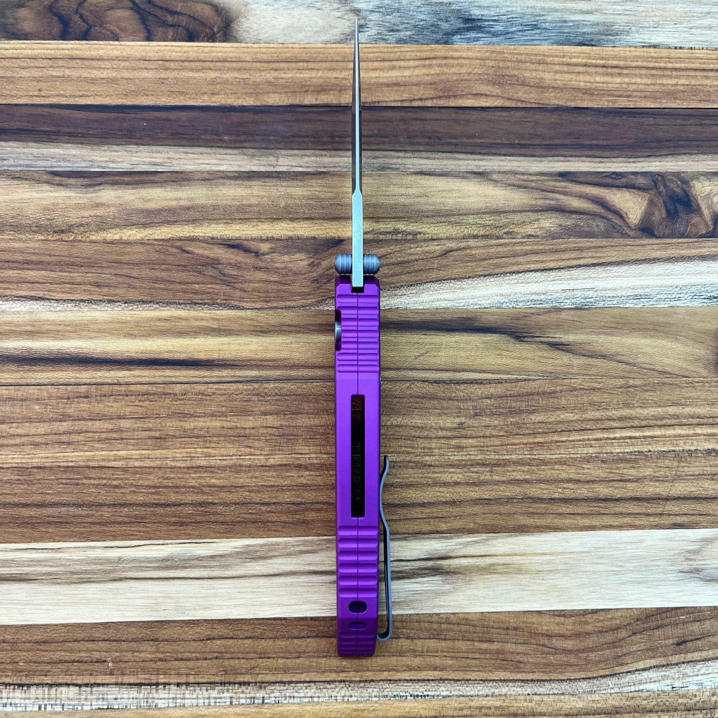 Pro-Tech TR-3 Integrity 3.5" Folding Knife w/ Purple Relic Textured Aluminum Handle