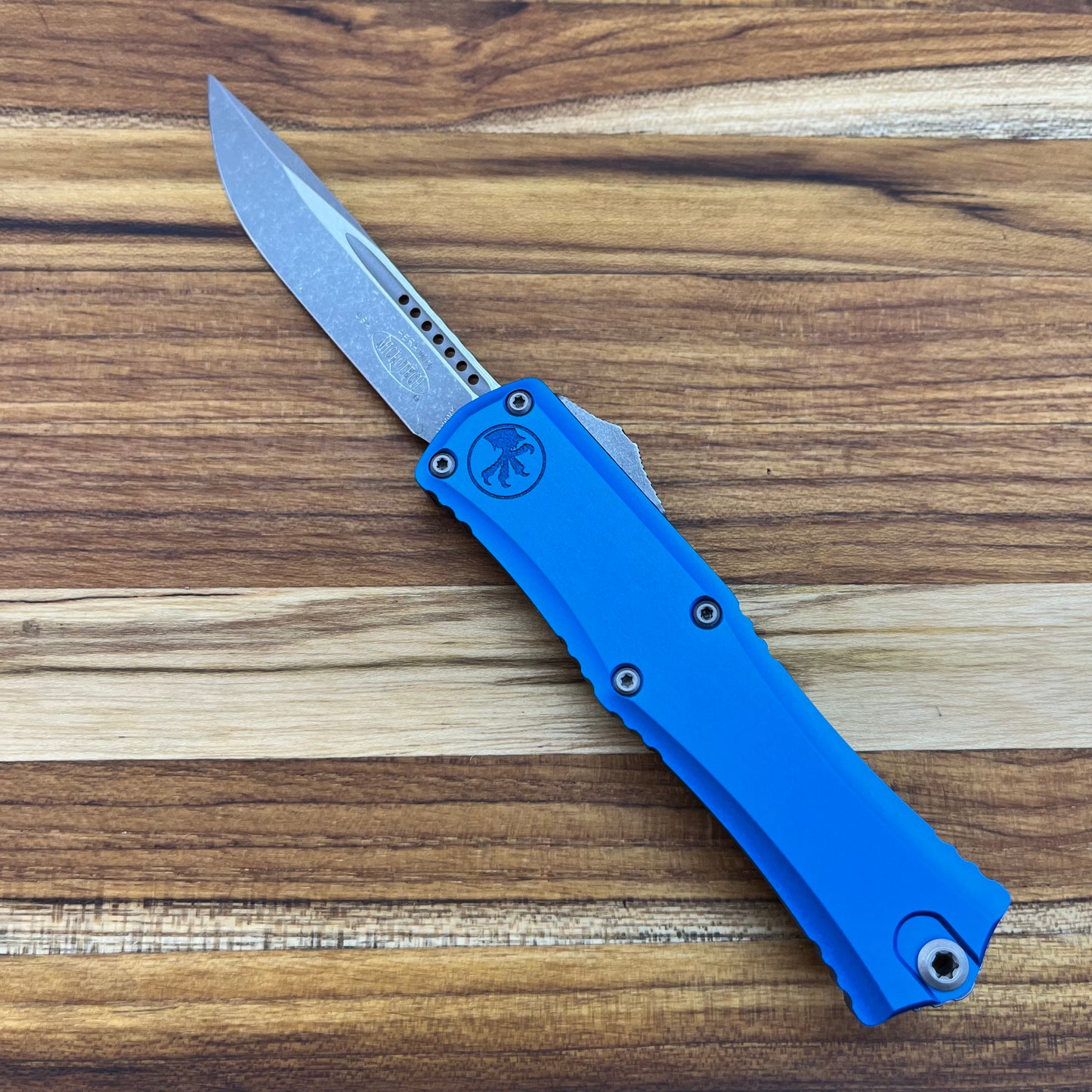 Microtech Hera II Mini S/E 3" OTF w/ Blue Aluminum Handle