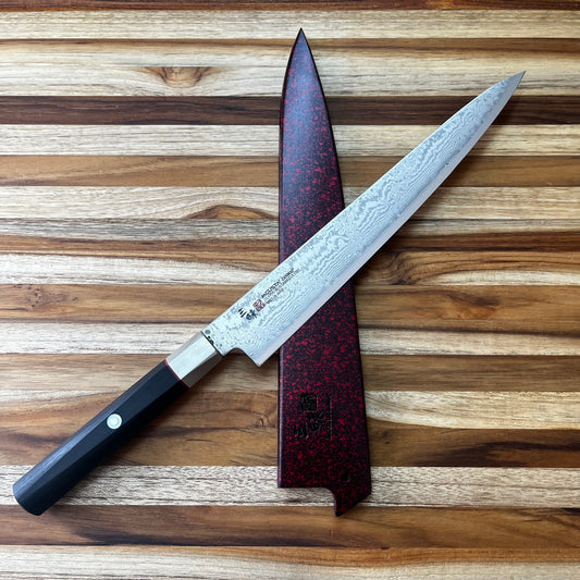 Mcusta Zanmai Red Lacquer 240mm (9.5") Sujihiki Saya w/ Pin