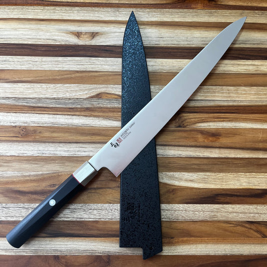 Mcusta Zanmai Black Lacquer 270mm (10.5") Sujhihiki Saya w/ Pin