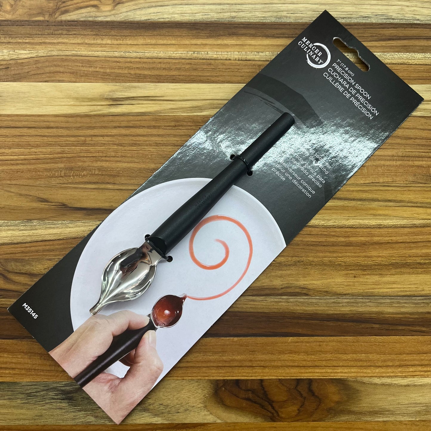 Mercer Tool 7" Small Precision Spoon w/ Spout & Texture Nylon Handle