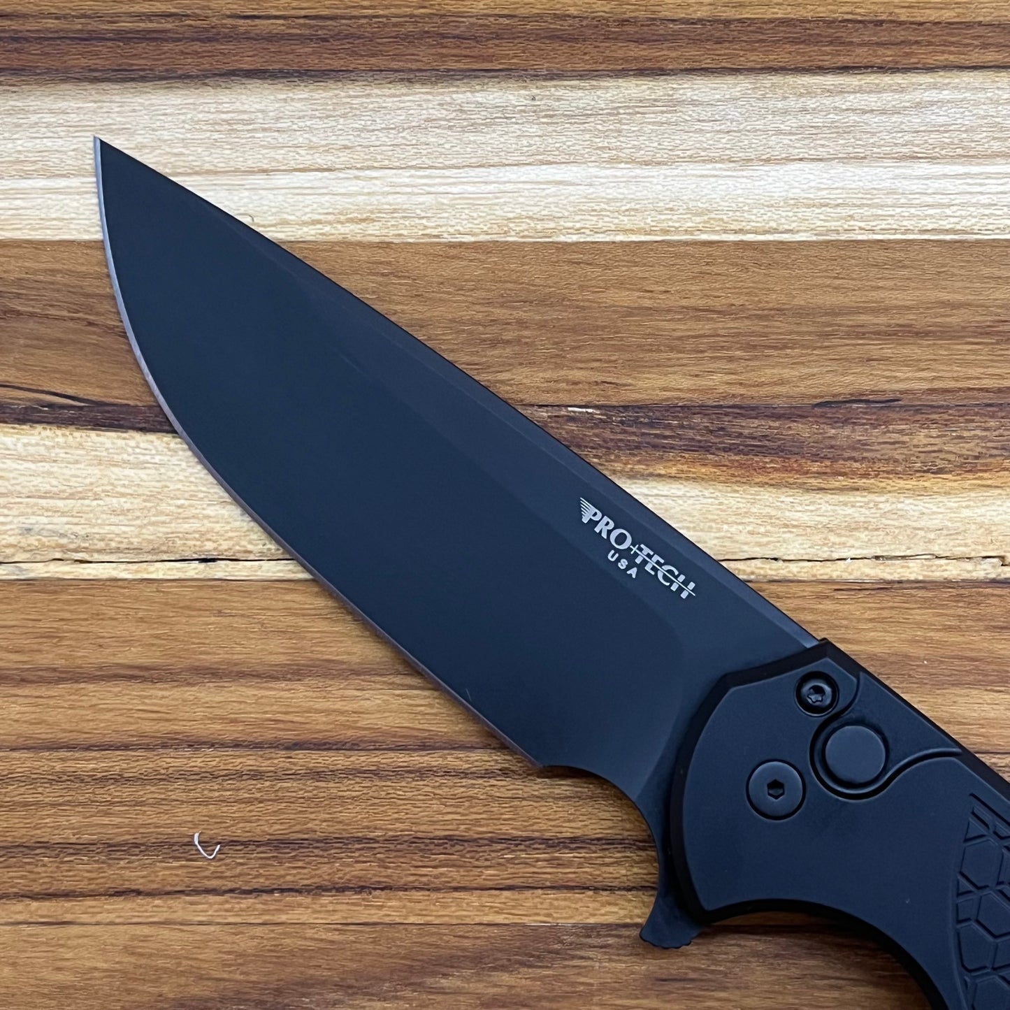 Pro-Tech Mordax 3.5" All Black Flipping Knife w/ Gridlock Texture