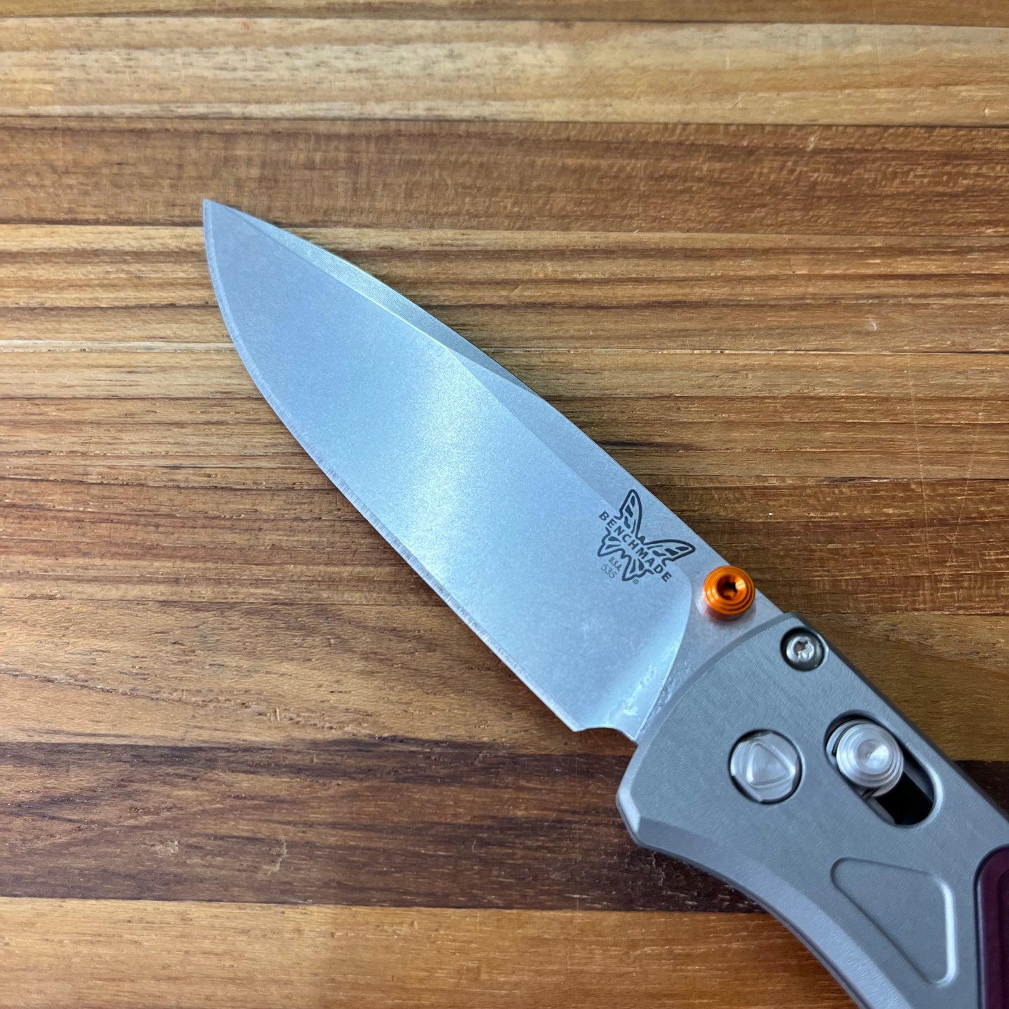 Benchmade Bugout 3.25” Folding Knife w/ Redstone Richlite Handle