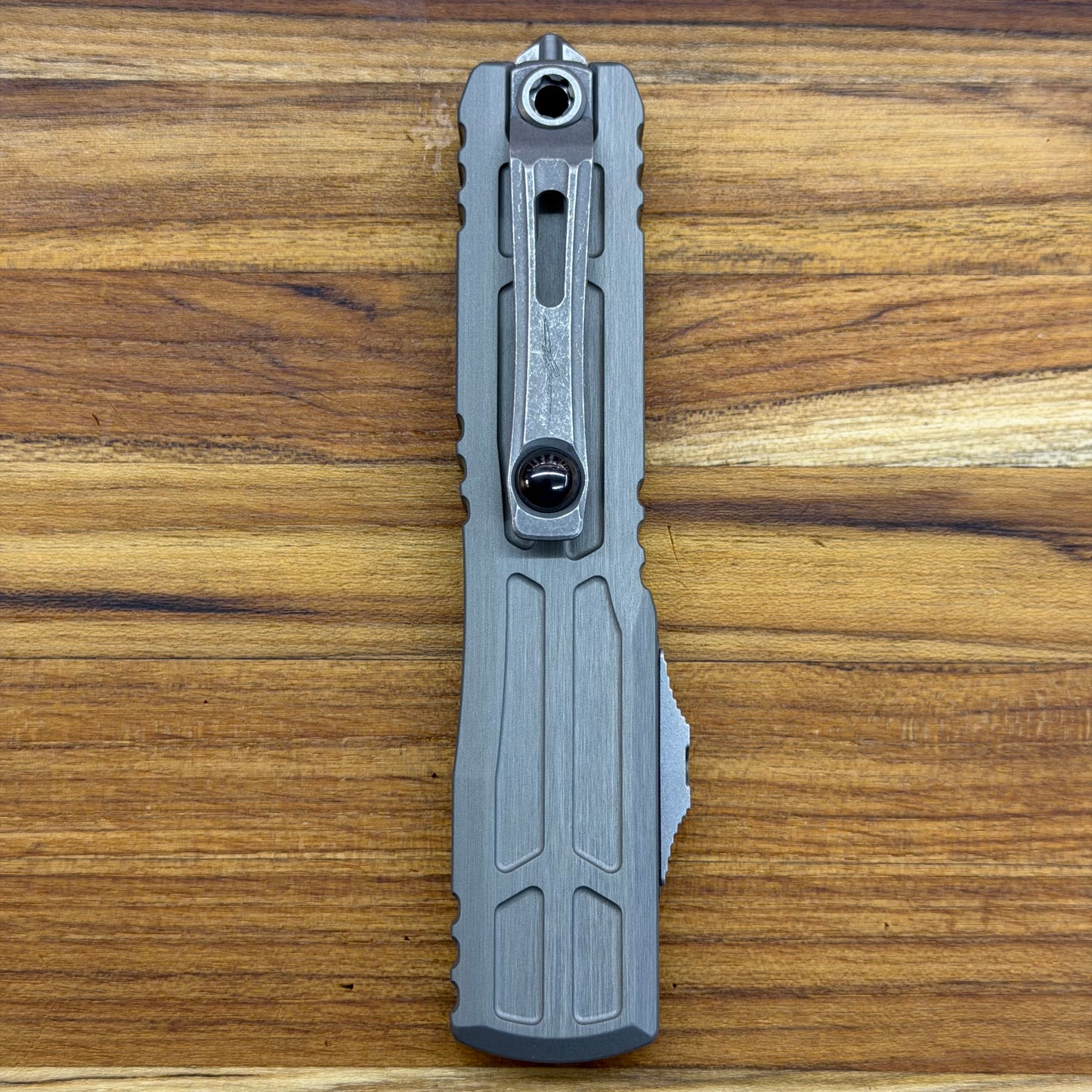 Microtech Signature Series Ultratech EX Gen III ZBP Interceptor S/E 3.5" OTF w/ Natural Clear Aluminum Handle