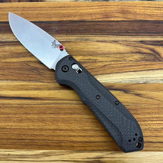 Benchmade Freek 3.5" Folding Knife w/ Carbon Fiber Handle & Red Accents