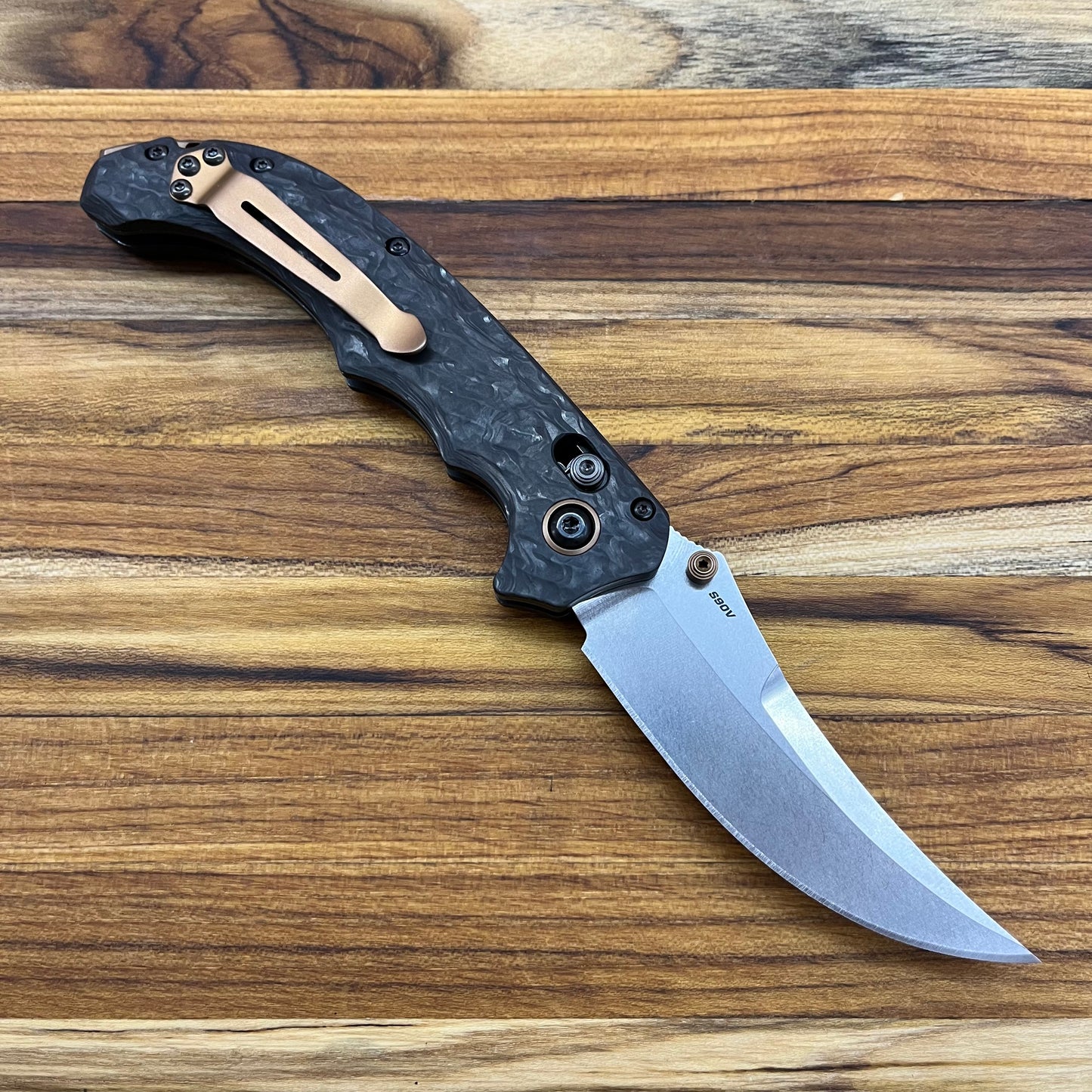 Benchmade Mini Bedlam 3.5” Folding Knife Marbled Carbon Fiber