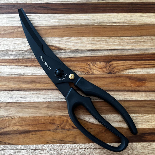 Messermeister Push Button Take-Apart 10" Poultry Shears w/ Black Titanium