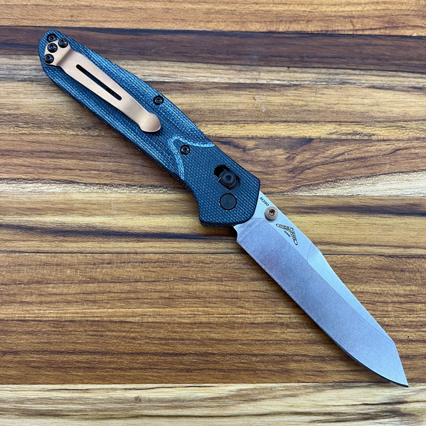 Benchmade Osborne 3.5" Folding Knife w/ Blue Denim Micarta Handle