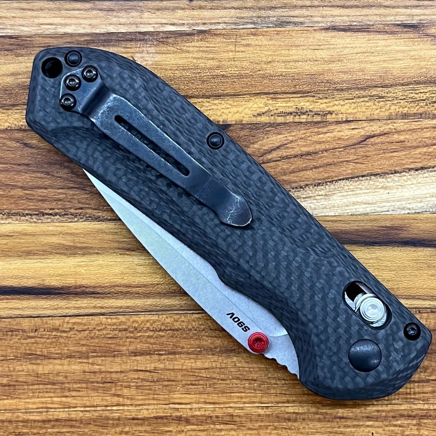 Benchmade Freek 3.5" Folding Knife w/ Carbon Fiber Handle & Red Accents