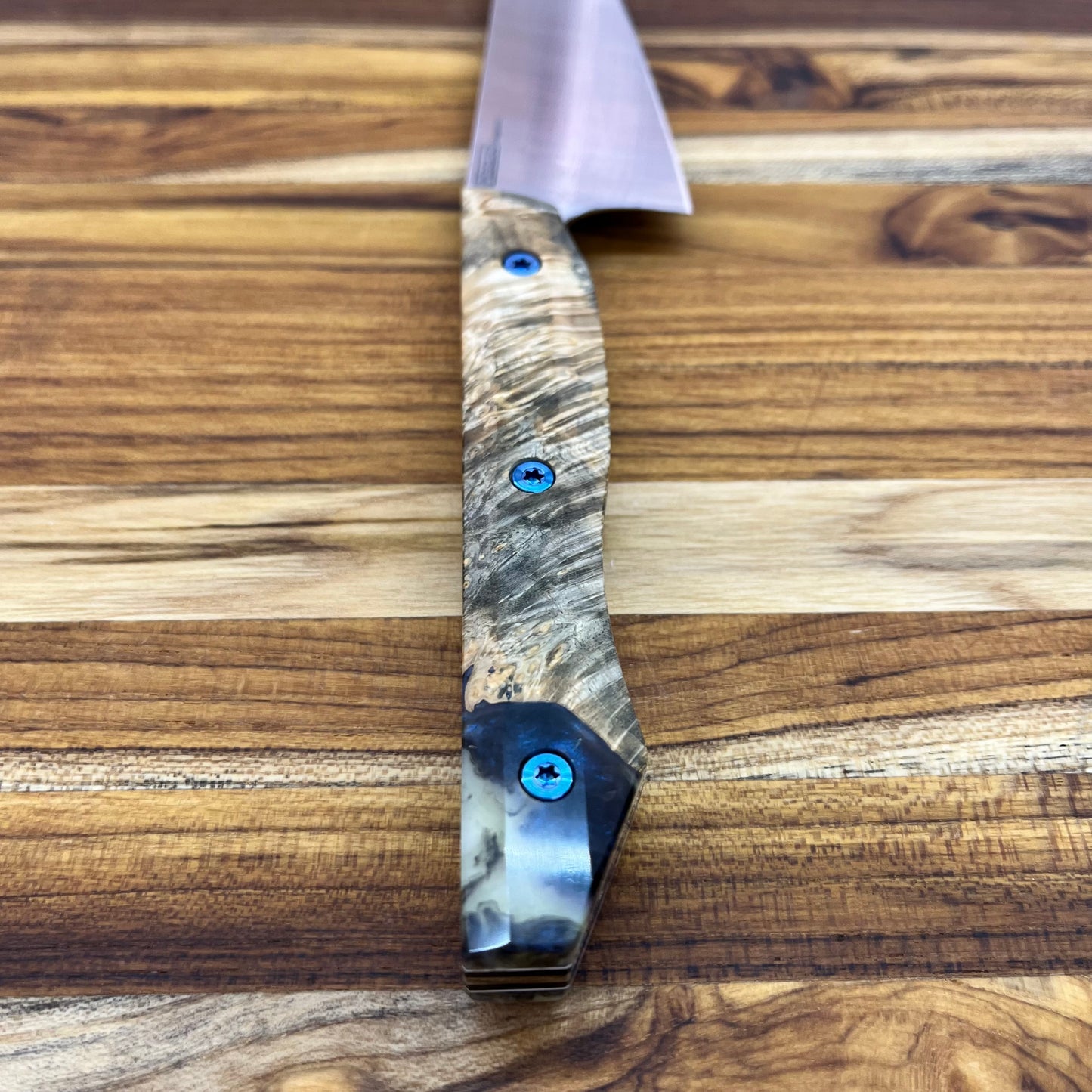 Meglio Semi-Custom 5.25" Satin Petty w/ Box Elder Wood and Resin Handle