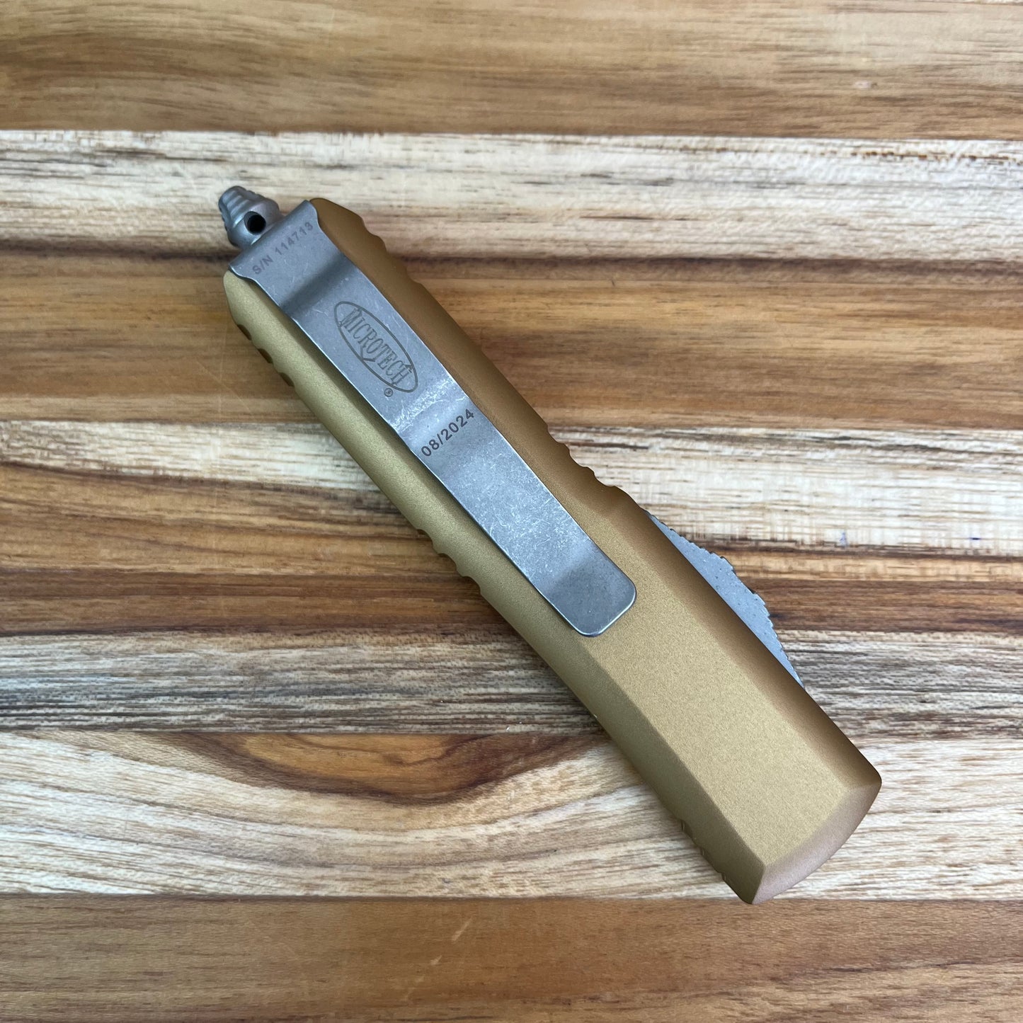 Microtech UTX-85 P/S 3" OTF w/ Tan Aluminum Handle