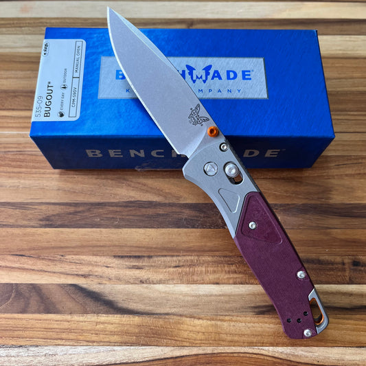 Benchmade Bugout 3.25” Folding Knife w/ Redstone Richlite Handle
