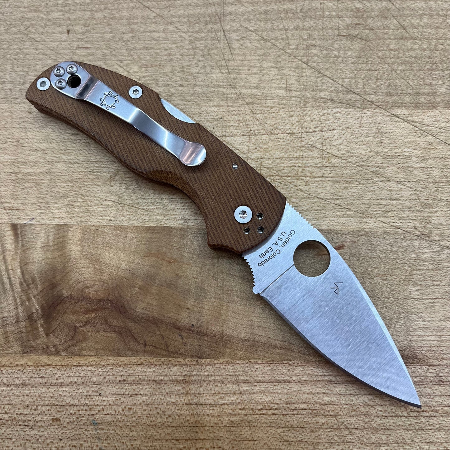 Spyderco Native 5 2.5" Folding Knife w/ Brown Canvas Micarta