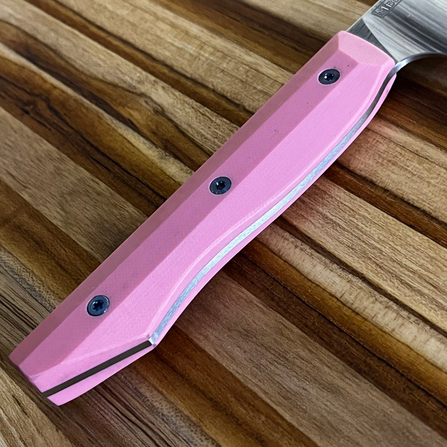 Meglio Production 8" Satin Kiritsuke 2.0 w/ Pink G10 Handle