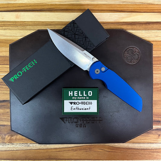 Pro-Tech TR-3 Integrity 3.25" Folding Knife w/ Blue Handle