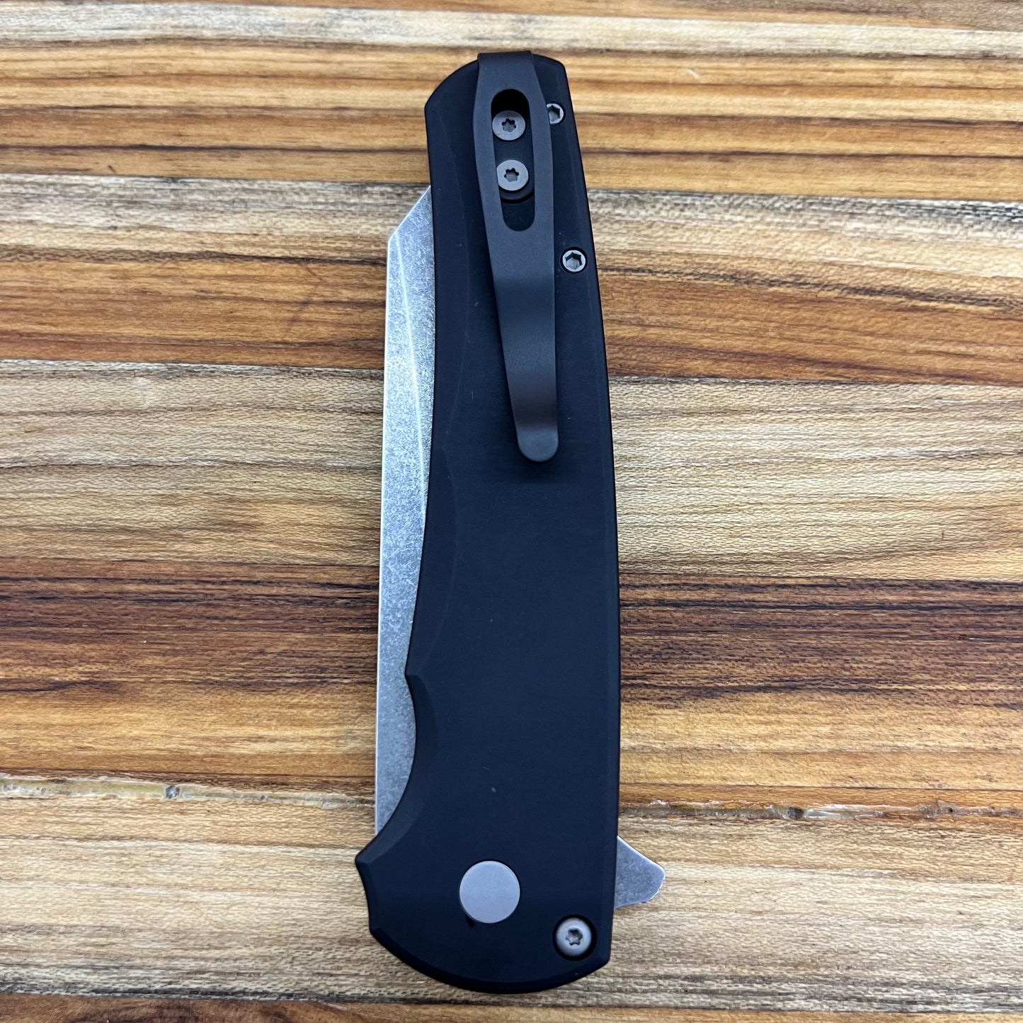 Pro-Tech Malibu 3.25" Flipping Knife w/ Acid Wash Blade & Black Aluminum Handle