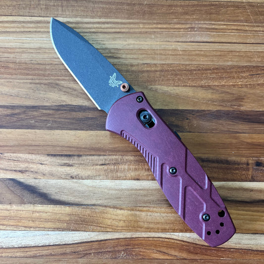 Benchmade Mini Barrage 3” Folding Knife w/ Redstone Richlite Handle