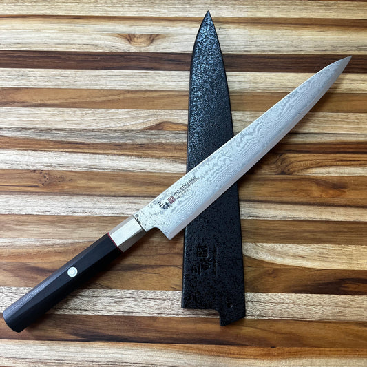Mcusta Zanmai Black Lacquer 240mm (9.5") Sujihiki Saya w/ Pin