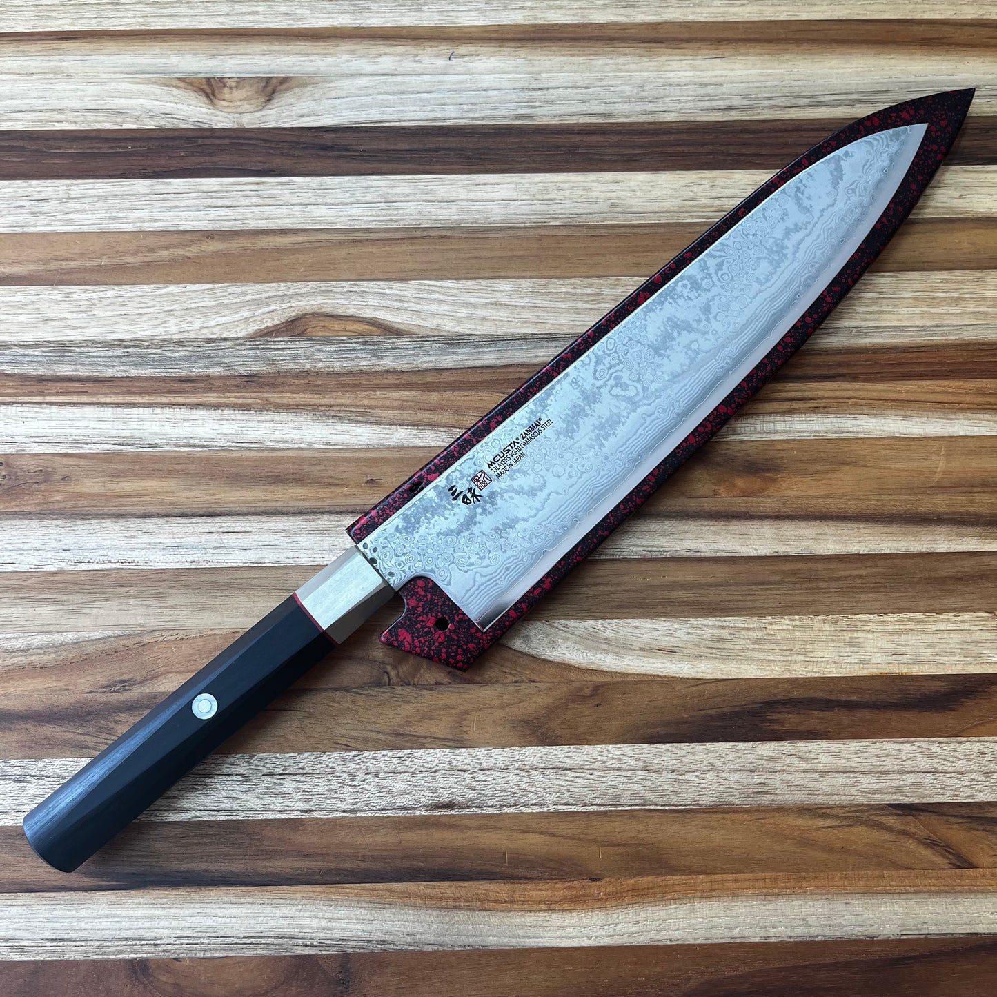Mcusta Zanmai Red Lacquer 240mm (9.5") Gyuto Saya w/ Pin