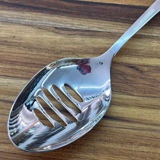 Mercer Tool 9" Satin Slotted Bowl Plating Spoon