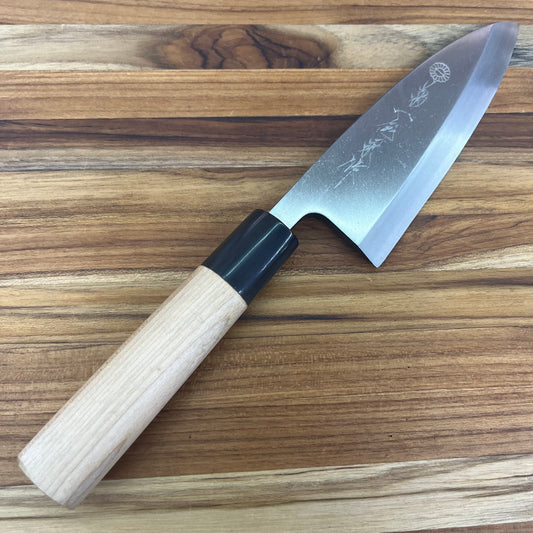 *Discontinued* Kikuichi Elite Warikomi Gold 150mm (6") Deba w/ Ho-Wood Handle
