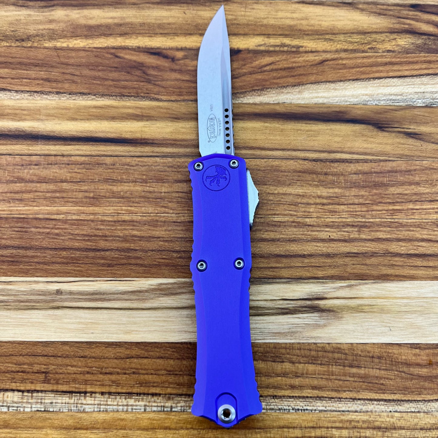 Microtech Hera II Mini S/E 3" OTF w/ Purple Aluminum Handle