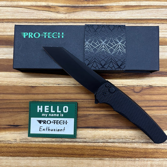 Pro-Tech Malibu 3.25" All Black Flipping Knife w/ Textured Aluminum Handle