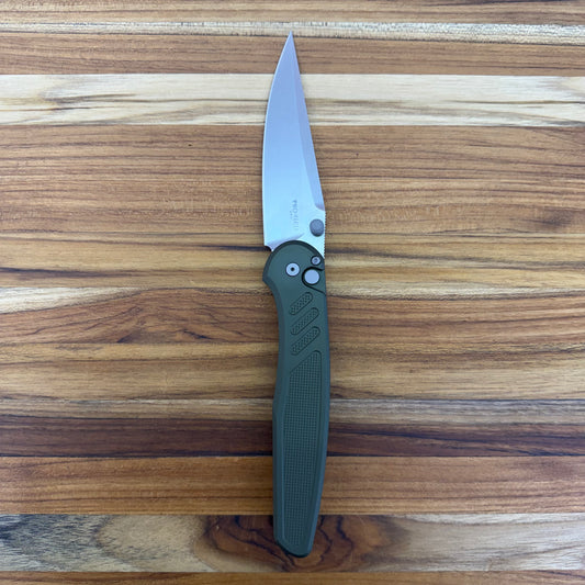 Pro-Tech Avalon 4" Folding Knife w/ Knurled Green Aluminum Handle