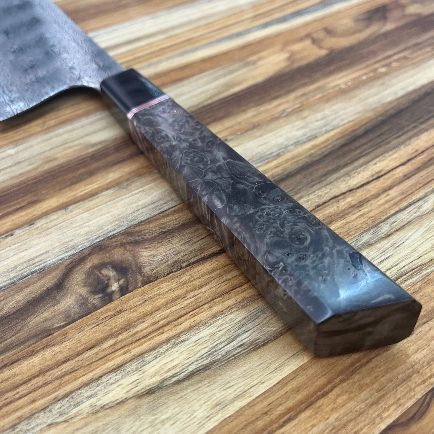 Alfredo Faccipieri 160mm (6.25") Big Nakiri w/ Damasteel & Chestnut Burl Handle