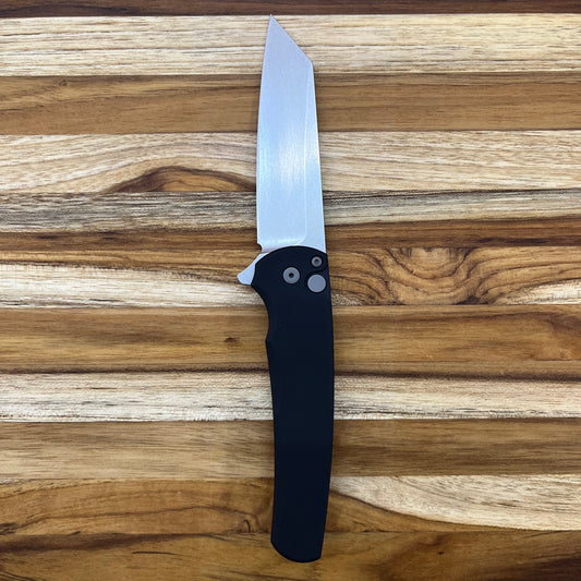 Pro-Tech Malibu 3.25" Stonewash Flipping Knife w/ MagnaCut & Black Aluminum Handle