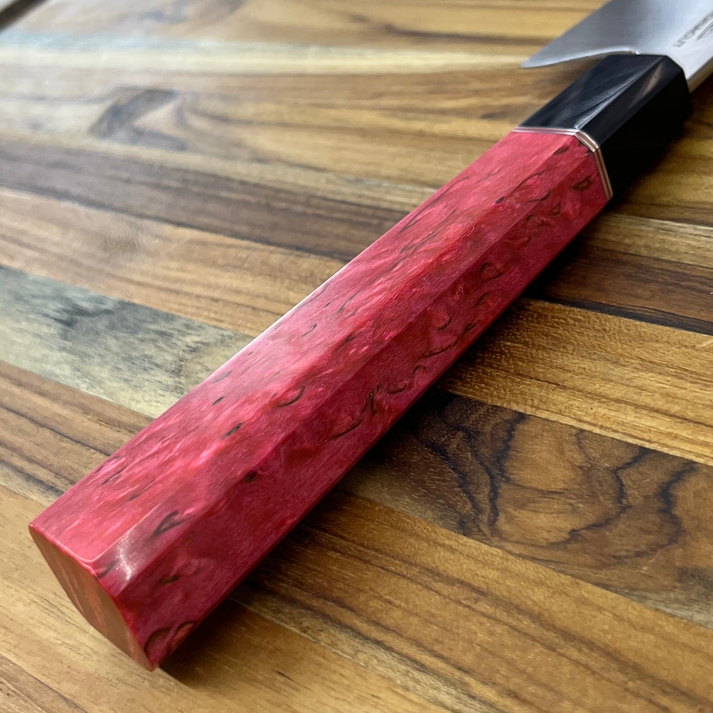 Alfredo Faccipieri ONE 190mm (7.5") Gyuto w/ MagnaCut & Stabilized Red Karelian Birchwood Handle
