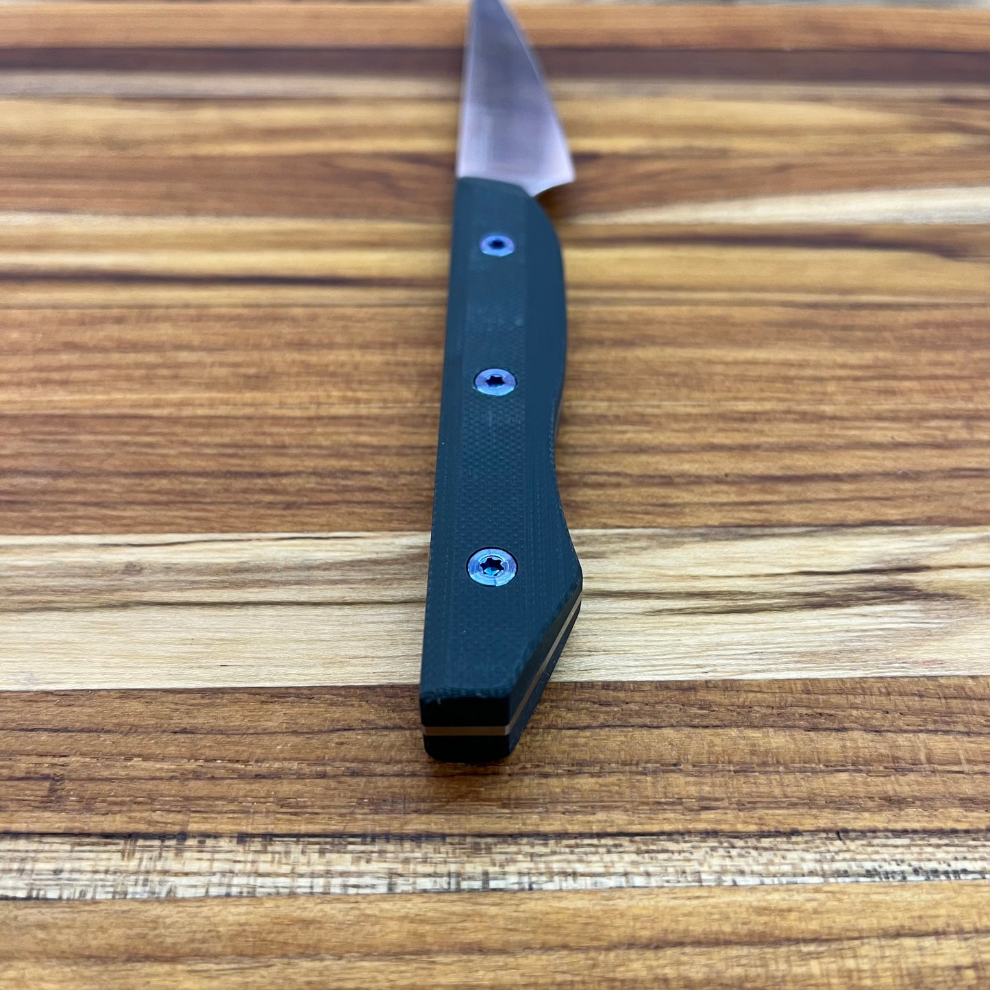 Meglio Production 3.75" Satin Paring Knife w/ Deep Teal G10 Handle