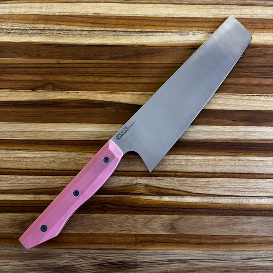 Meglio Production 8" Satin Nakiri w/ Pink G10 Handle