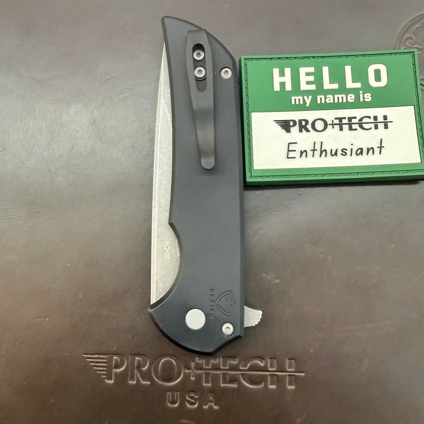 Pro-Tech Mordax 3.5" Flipping Knife w/ Acid Wash Blade & Black Aluminum Handle