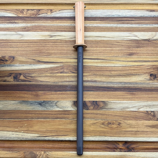 Kikuichi Very Fine Black Ceramic 10.5" Honing Rod w/ Cherry Wood Handle