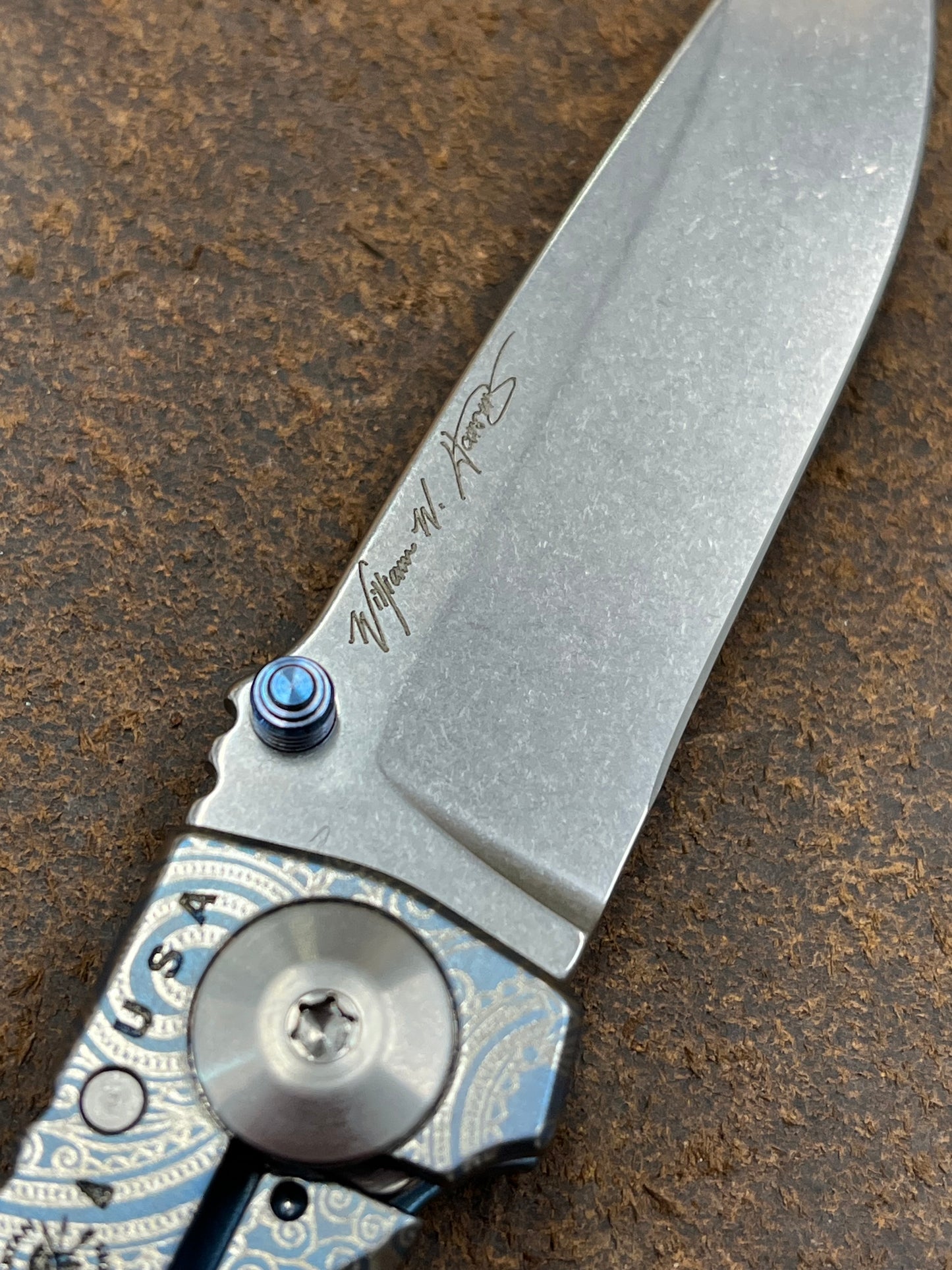 Spartan Blades SHF Custom 3.25" Folder Blue/Silver Paisley